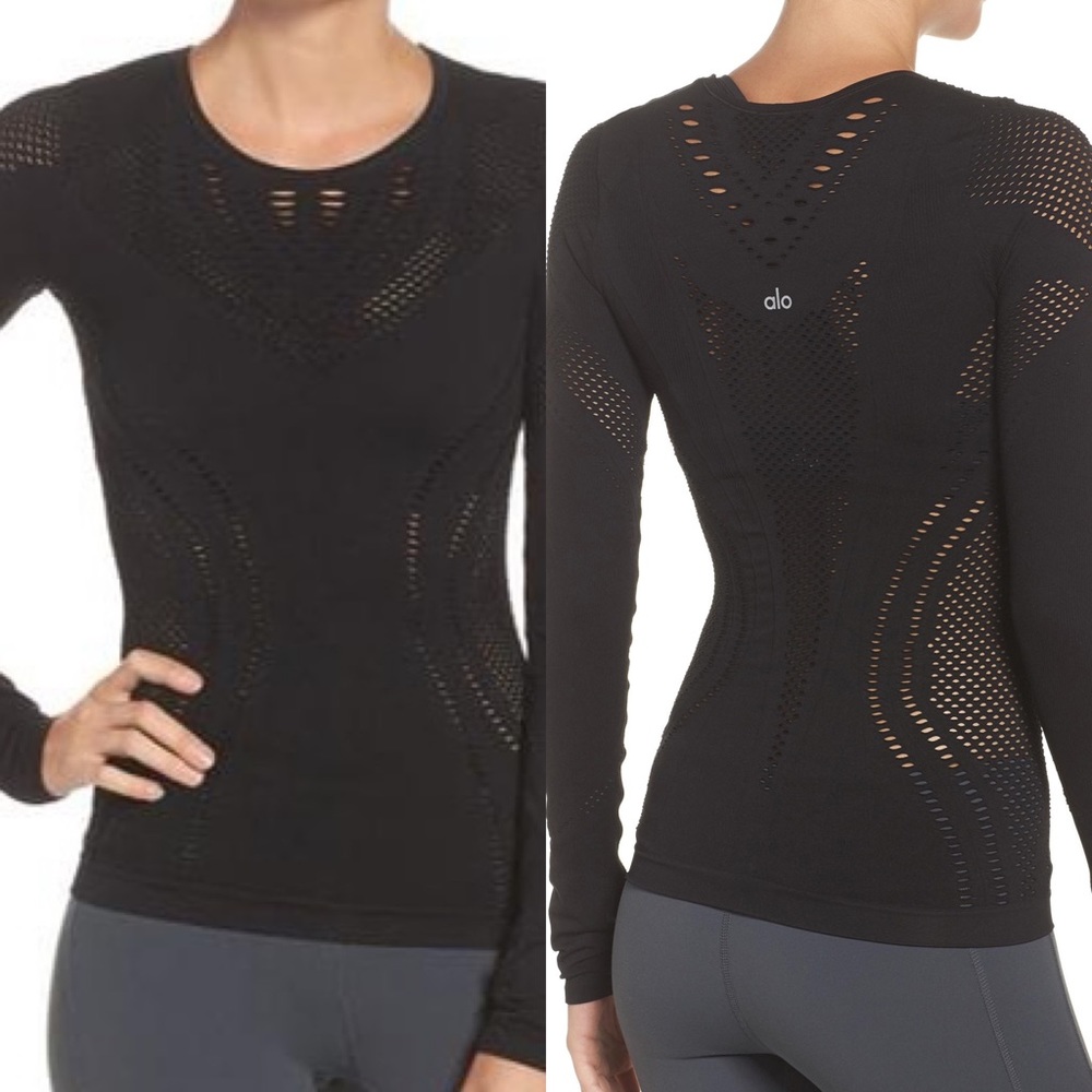 ALO Lark Mesh Long Sleeve Yoga Top S